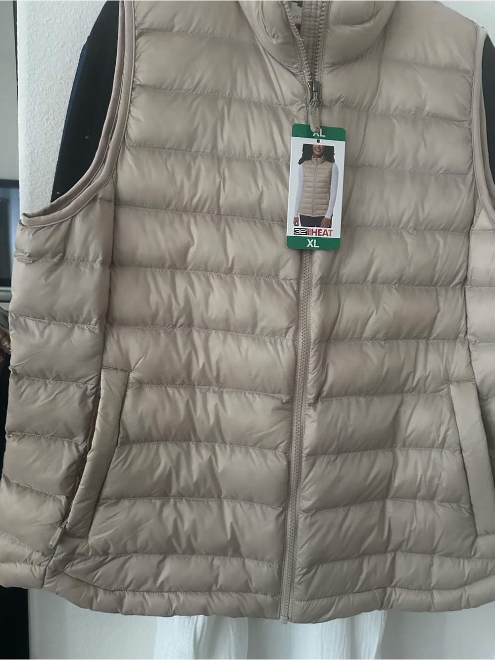 Lightweight Quilted Vest - Beige - Heat XL